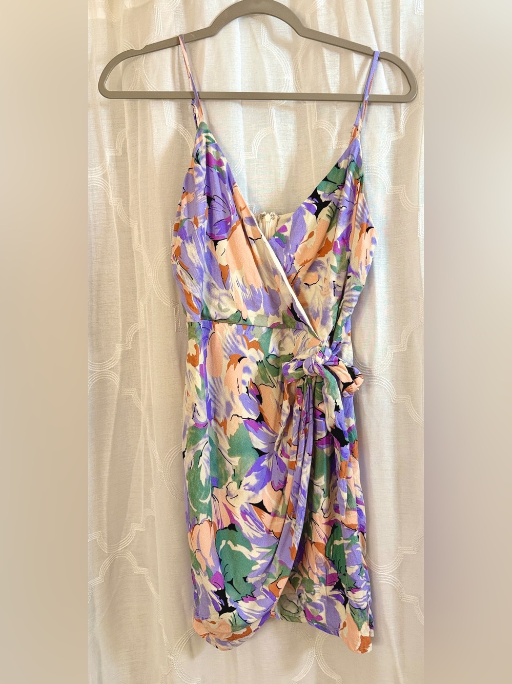 Lulus Pastel Floral Wrap Tie Mini Sun Dress Size Small - Picture 1 of 9